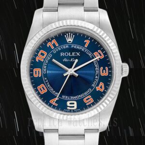 Rolex Air-king Men's 36mm 114234BLAO Oyster Bracelet Blue Dial